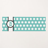 Turquoise en Witte Polka Dot Schattige Monogrammed Yogamat (Voorkant (horizontaal))