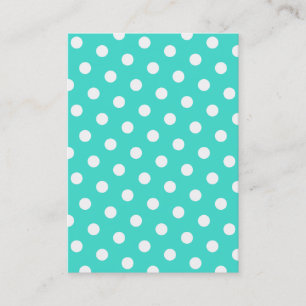 Turquoise en witte polka stippen visitekaartje