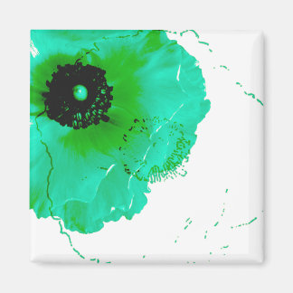 turquoise en witte ranunculus magneet