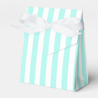 Turquoise en witte snoepjes strepen bedankdoosjes