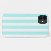 Turquoise en witte snoepjes strepen Case-Mate iPhone case (Achterkant (horizontaal))