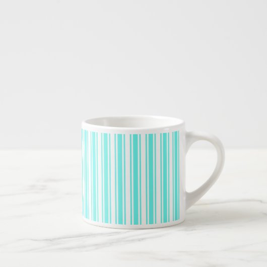 Turquoise en witte snoepjes strepen espresso kop (Rechts)