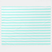 Turquoise en witte snoepjes strepen fleece deken (Voorkant (Horizontaal))