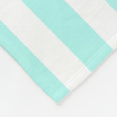 Turquoise en witte snoepjes strepen fleece deken (Hoek)