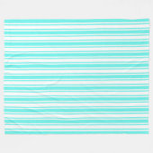 Turquoise en witte snoepjes strepen fleece deken (Voorkant (Horizontaal))