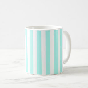 Turquoise en witte snoepjes strepen koffiemok