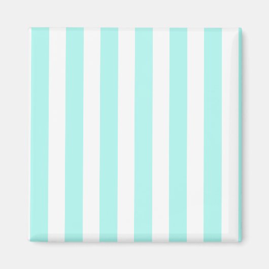 Turquoise en witte snoepjes strepen magneet (Voorkant)