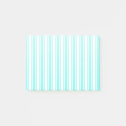 Turquoise en witte snoepjes strepen post-it® notes (Voorkant)
