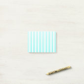 Turquoise en witte snoepjes strepen post-it® notes (Op bureau)