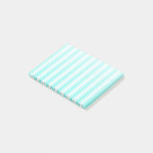 Turquoise en witte snoepjes strepen post-it® notes (Schuin)