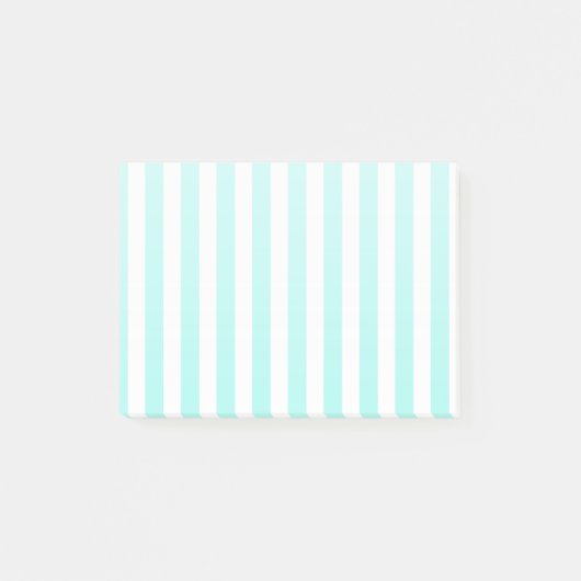 Turquoise en witte snoepjes strepen post-it® notes (Voorkant)