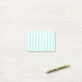 Turquoise en witte snoepjes strepen post-it® notes (Op bureau)