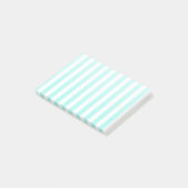 Turquoise en witte snoepjes strepen post-it® notes (Schuin)