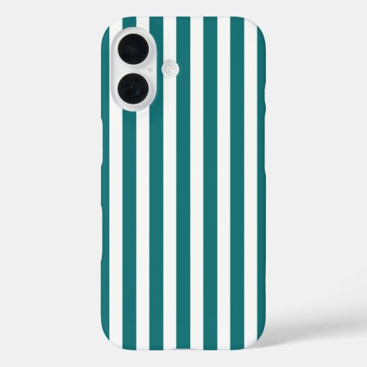 Turquoise en witte snoepstrepen Case-Mate iPhone case (Achterkant)