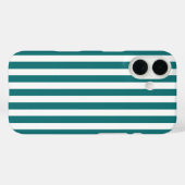 Turquoise en witte snoepstrepen Case-Mate iPhone case (Achterkant (horizontaal))