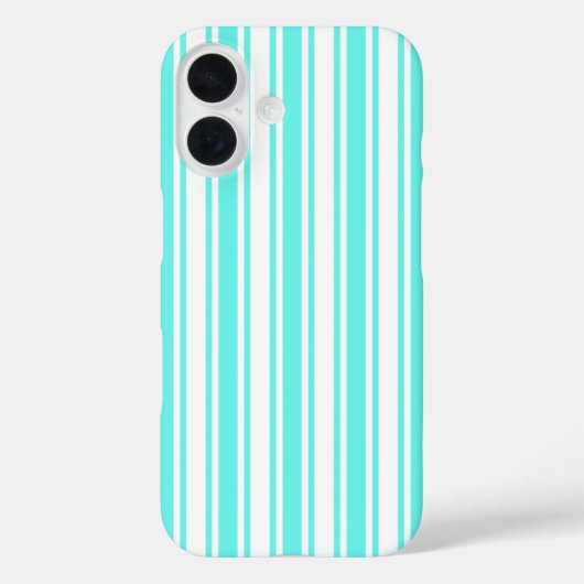 Turquoise en witte snoepstrepen Case-Mate iPhone case (Achterkant)