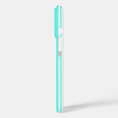 Turquoise en witte snoepstrepen Case-Mate iPhone case (Achterkant / Links)