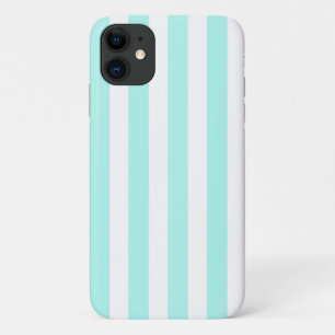 Turquoise en witte snoepstrepen Case-Mate iPhone case