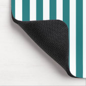 Turquoise en witte snoepstrepen muismat (Hoek)