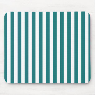 Turquoise en witte snoepstrepen muismat