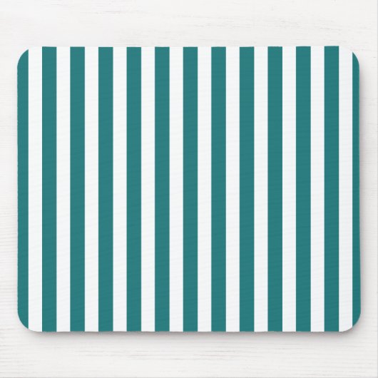 Turquoise en witte snoepstrepen muismat (Voorkant)