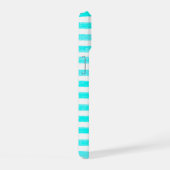 Turquoise en witte streep iPhone 15 case (Rechterkant)