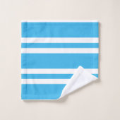 Turquoise en witte strepen bad handdoek (Wasdoekje)