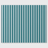 Turquoise en Witte Strepen Cadeaupapier (Vlak)