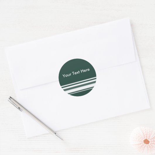 Turquoise en witte strepen Sticker (Envelop)