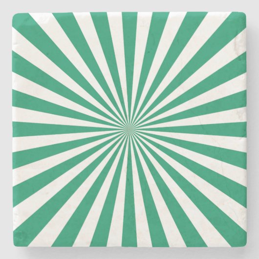 turquoise en witte Sunshine Geometrische kunst Stenen Onderzetter (Voorkant)