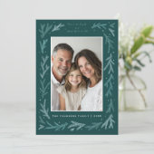 Turquoise en witte vrede op aarde en goede wil jeg feestdagenkaart (Staand voorkant)