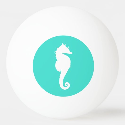 Turquoise en witte zeepaard pingpongbal (Voorkant)