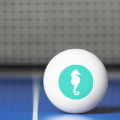Turquoise en witte zeepaard pingpongbal (Net)