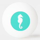Turquoise en witte zeepaardje pingpongbal (Voorkant)