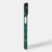 Turquoise en Yellow Abstract Stars Pattern Case-Mate iPhone Case (Achterkant / Rechts)