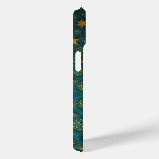 Turquoise en Yellow Abstract Stars Pattern Case-Mate iPhone Case (Achterkant / Rechts)