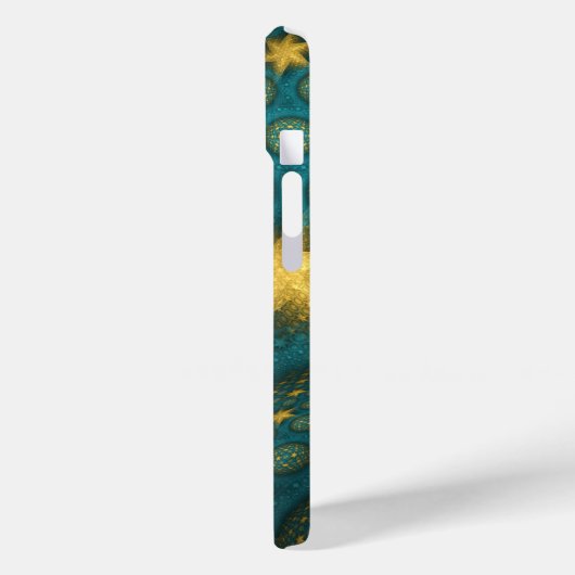 Turquoise en Yellow Abstract Stars Pattern Case-Mate iPhone Case (Achterkant / Links)