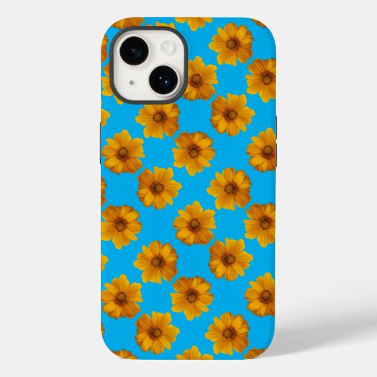 Turquoise en Yellow Daisy Pop Art Case-Mate iPhone Case (Achterkant)