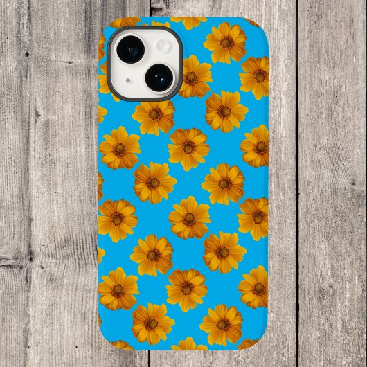 Turquoise en Yellow Daisy Pop Art Case-Mate iPhone Case