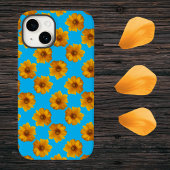 Turquoise en Yellow Daisy Pop Art Case-Mate iPhone Case
