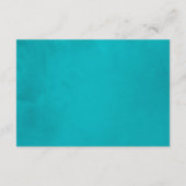 Turquoise en Yellow Floral Wedding Reception Informatiekaartje (Achterkant)