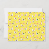Turquoise en Yellow Llama Baby shower Bedankkaart (Achterkant)