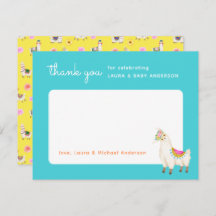 Turquoise en Yellow Llama Baby shower