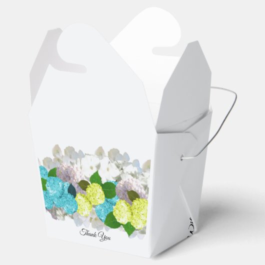 Turquoise en Yellow Mixed Floral Favor Box Bedankdoosjes (Geopend)