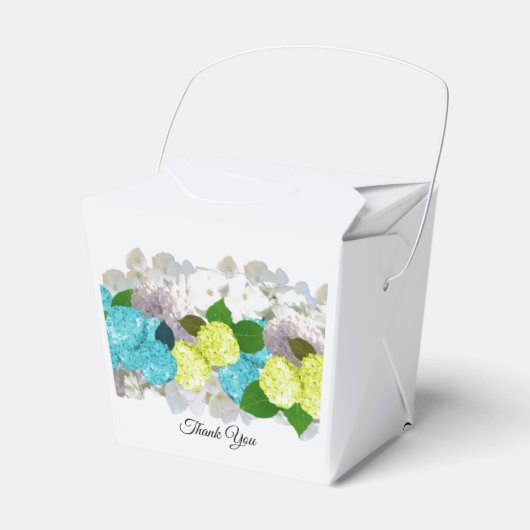 Turquoise en Yellow Mixed Floral Favor Box Bedankdoosjes (Voorkant Zijde)