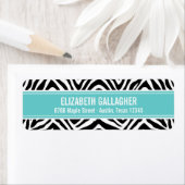 Turquoise en Zebra Print Etiket (Insitu)