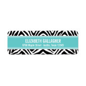 Turquoise en Zebra Print Etiket (Voorkant)
