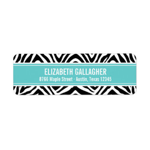 Turquoise en Zebra Print Etiket