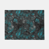 Turquoise en zilversteen abstract deurmat (Voorkant)
