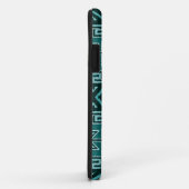 Turquoise en zwart Aztec patroon telefoon case (Achterkant/rechts)